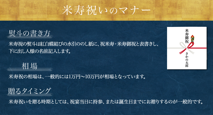 米沢牛通販の米寿祝いのマナーです。