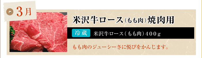 3月　米沢牛ロース（もも肉）焼肉用