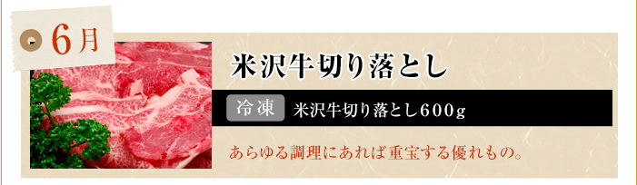 6月　米沢牛切り落とし